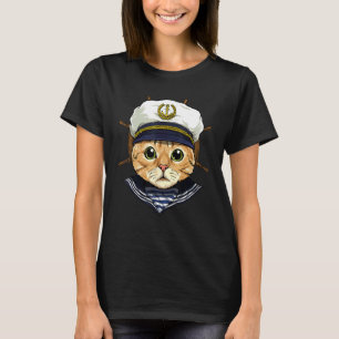 T-shirt Capitaine de bateau Chat Amateur de voile Propriét