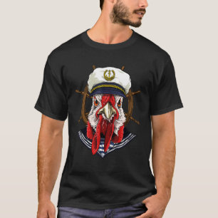 T-shirt Capitaine de bateau de poulet à voile Propriétaire