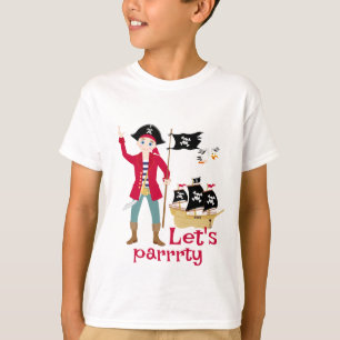 T-shirt Capitaine de la fête d'anniversaire du navire pira