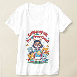 T-shirt Capitaine de l'équipe de pouvoir pré-maternelle