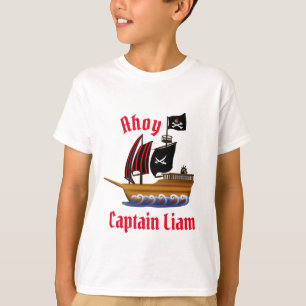 T-shirt Capitaine de navire pirate Ahoy Personnaliser le n