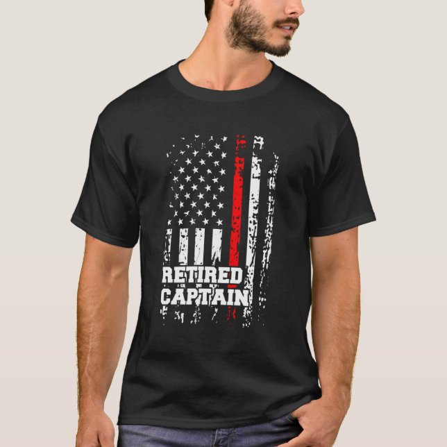 T-shirt Capitaine de pompier retraité Rank Retiret (Devant)