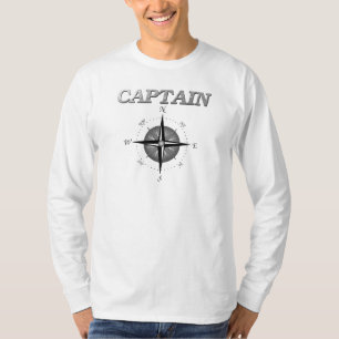 T-shirt Capitaine gris avec Rose Compass