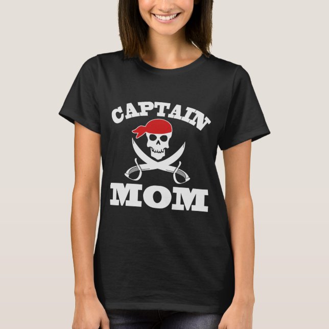 T-SHIRT CAPITAINE MOM PIRATE (Devant)