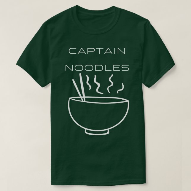 T-shirt Capitaine Noodles Typographie Design blanc (Design devant)