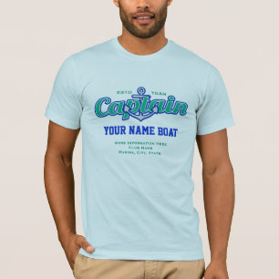 T-shirt Capitaine personnalisé Name Boat Year et plus