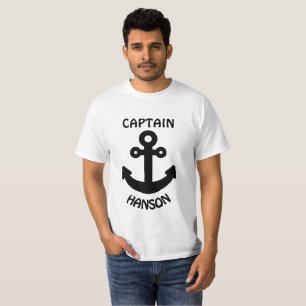 T-shirt Capitaine personnalisée Ancre noire