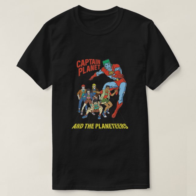T-shirt Capitaine Planète Planètes Logo United Retro  (Design devant)