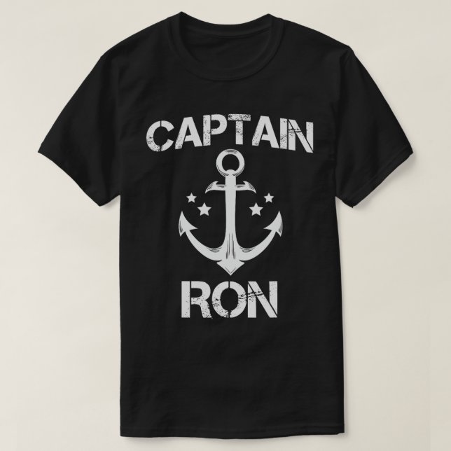 T-shirt CAPITAINE RON Funny Anniversaire Nom personnalisé  (Design devant)