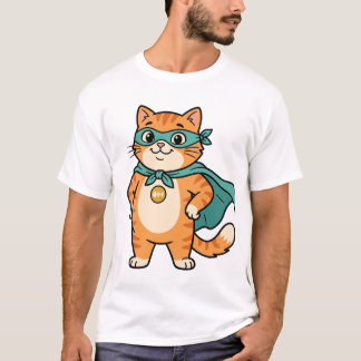 T-shirt Capitaine Whiskerton – Joli Super-héros Tabby Oran