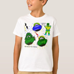 T-shirt Capitaine Zacky Blue Fish Dragon Dino Spaceshiles