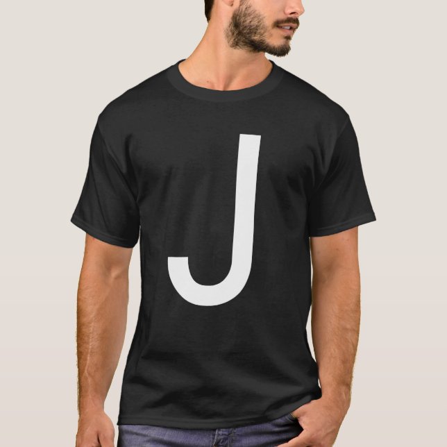 T-shirt Capital Letter J Monogram Poppins Font Initial Alp (Devant)