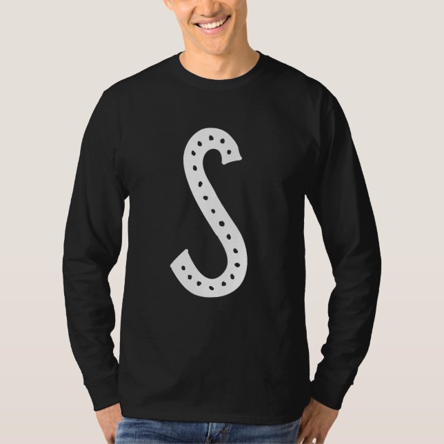 T-shirt Capital Letter S Monogram Initial Alphabet (Devant)