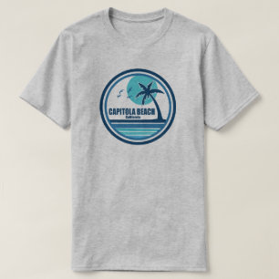 T-shirt Capitola Beach California Palm Tree Birds