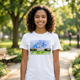 T-shirt Capitole des États-Unis à Washington DC Aquarelle