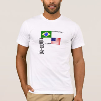 T-shirt Capoeira : Brasil, États-Unis drapeaux