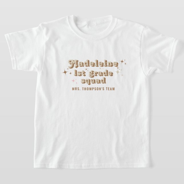 T-shirt Cappuccino Classe Nom de l'enseignant Équipe N'imp (Poser)