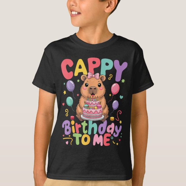 T-shirt Cappy Birthday To Me Cute Capy Capybara Birthday G (Devant)