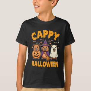 T-shirt Cappy Halloween Drôle Capybara Fantôme Sorcière Ci