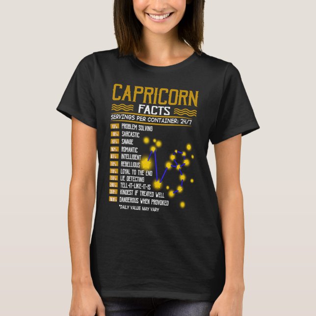 T-shirt Capricorn Faits Horoscopes Capricorne Anniversaire (Devant)
