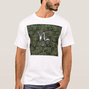 T-shirt Capricorn Zodiac Connexion vert olive camo numériq