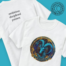 Capricorne bleu et or Aquarelle Zodiac