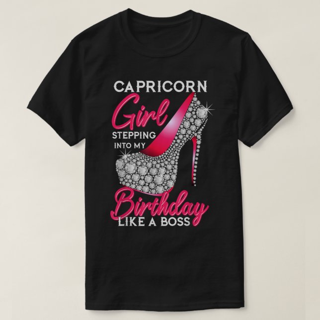 T-shirt Capricorne Fille Entrant Dans Mon Anniversaire Com (Design devant)