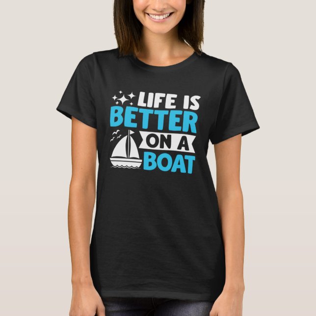T-shirt Captain Boater Boating Pontoon  on a Boat (Devant)