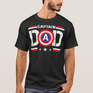 T-shirt Captain Dad Superhero Funny Men Fathers Day Dad