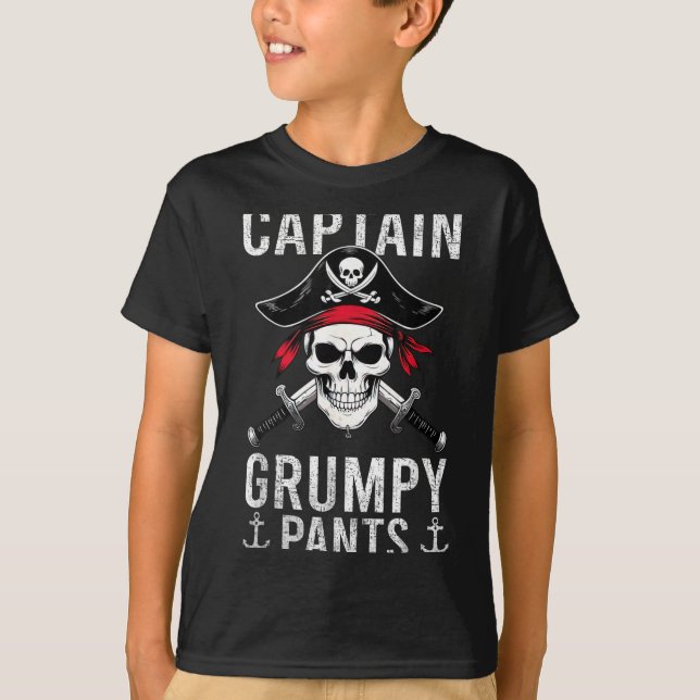 T-shirt Captain Mpy Pants Rate Humor Skull Graphic  (Devant)