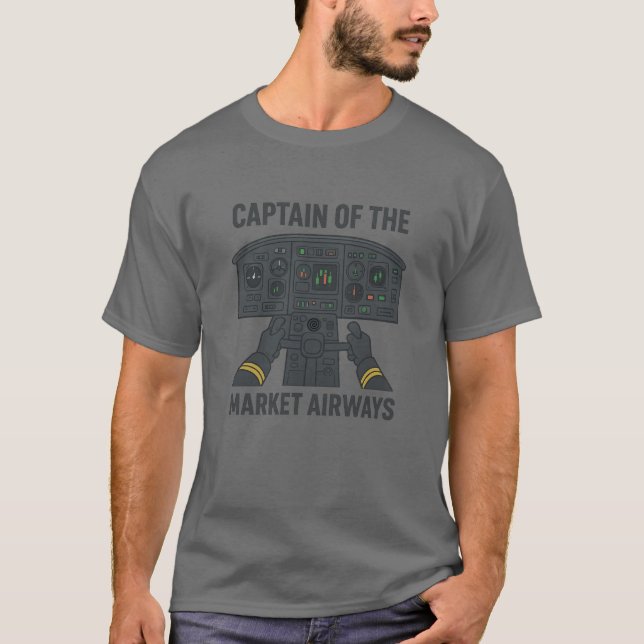 T-shirt Captain of the Market Airways – Trader Pilot (Devant)
