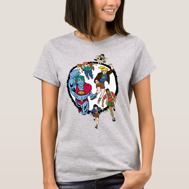 T-shirt Captain Planet et les Planétètres Cercle Graphic (Devant)