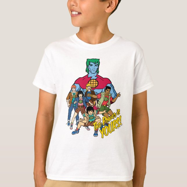 T-shirt Captain Planet Group Graphic - La Puissance Est À  (Devant)