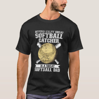T-shirt Capteur de softball Papa Pitcher Fastpitch Coach F