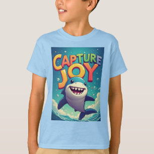 T-shirt Capturer la Joie : Requin de Dessin Animé Enjoué