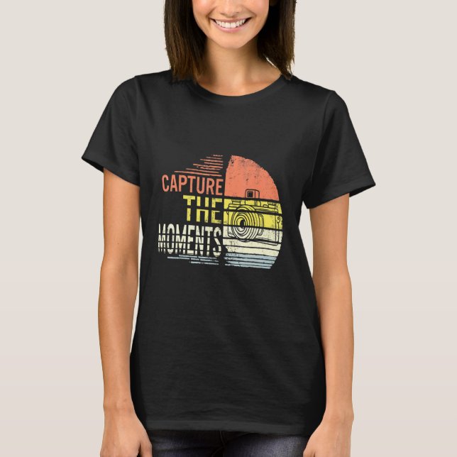 T-shirt Capturer Les Moments Photo Photographe De Caméra (Devant)