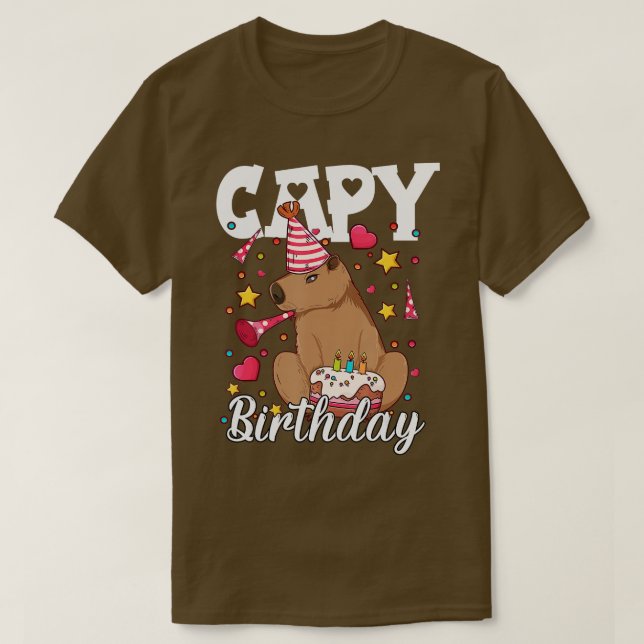 T-shirt Capy Birthday Capybara Plush Cappybara Capybara (Design devant)