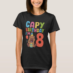 T-shirt Capy Birthday I'm 8 Capybara 8th Birthday Decorati
