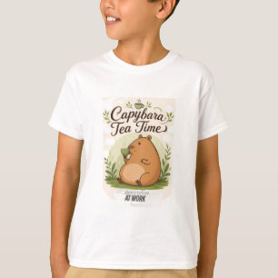 T-shirt Capybara à l'heure du thé Capybara mignon buvant