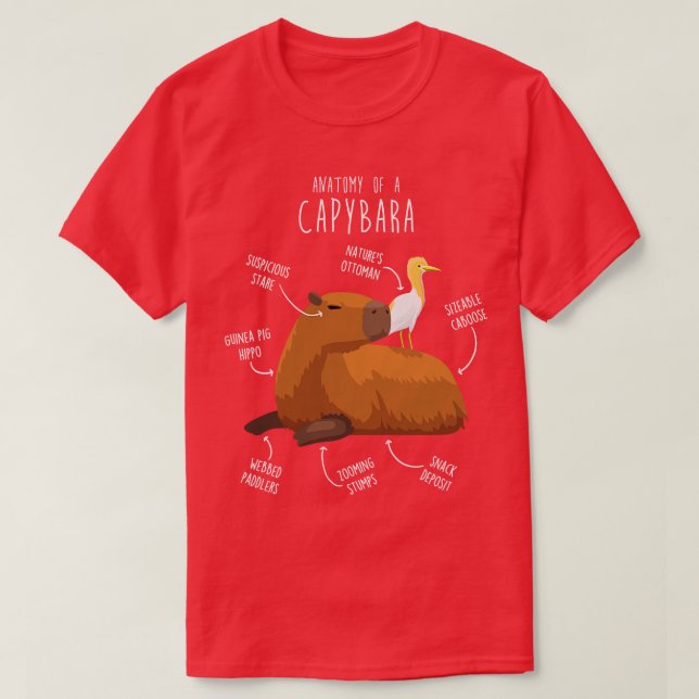 T-shirt Capybara Anatomie 2 (Design devant)