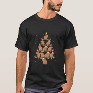 T-shirt Capybara Animal Xmas Lumières Père Noël Capybara C