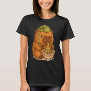 T-shirt Capybara Anime Ramen Tortue Graphique Drôle Kawaii