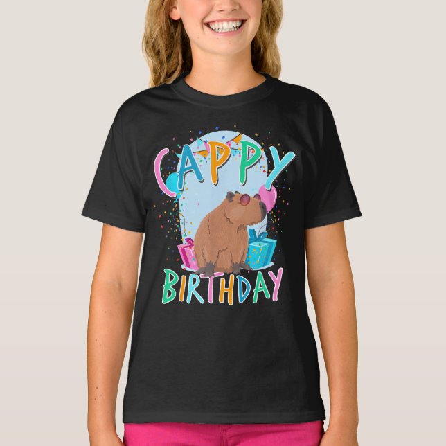 T-shirt Capybara Anniversaire Des Capybaras Pour Fille Et  (Devant)