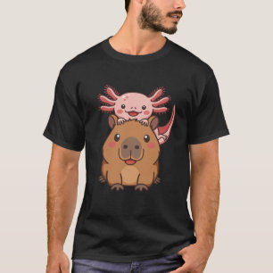 T-shirt Capybara Axolotl Kawaii Amoureux des Animaux Jour 