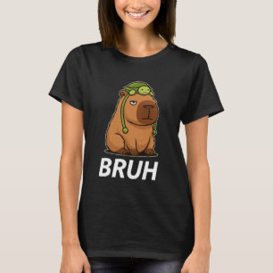 T-shirt Capybara Bruh drôle avec un chapeau de tortue Mème