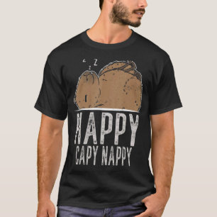 T-shirt Capybara Capibara Happy Capy Nappy