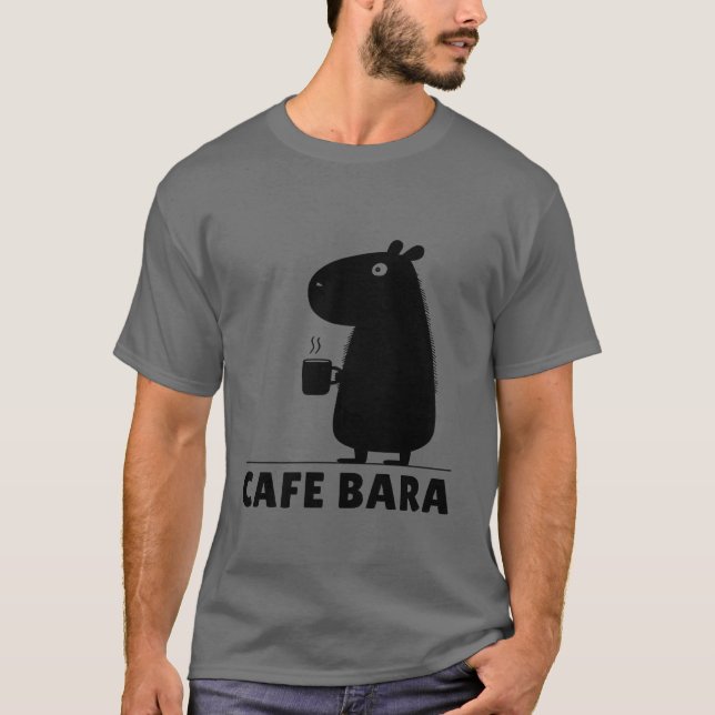 T-shirt Capybara Coffee Cafe Bara Funny Capy Cute Capybara (Devant)