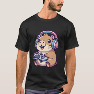 T-shirt Capybara Funny Jeux Vidéo Jeu Joueur