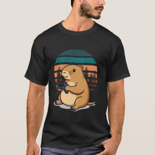 T-shirt Capybara Funny Retro Jeux Vidéo pour les femmes po