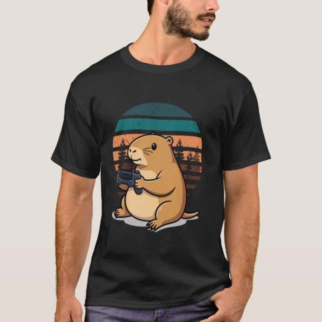 T-shirt Capybara Funny Retro Jeux Vidéo pour les femmes po (Devant)